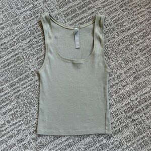 SKIMS Ribbed Green Tank Top